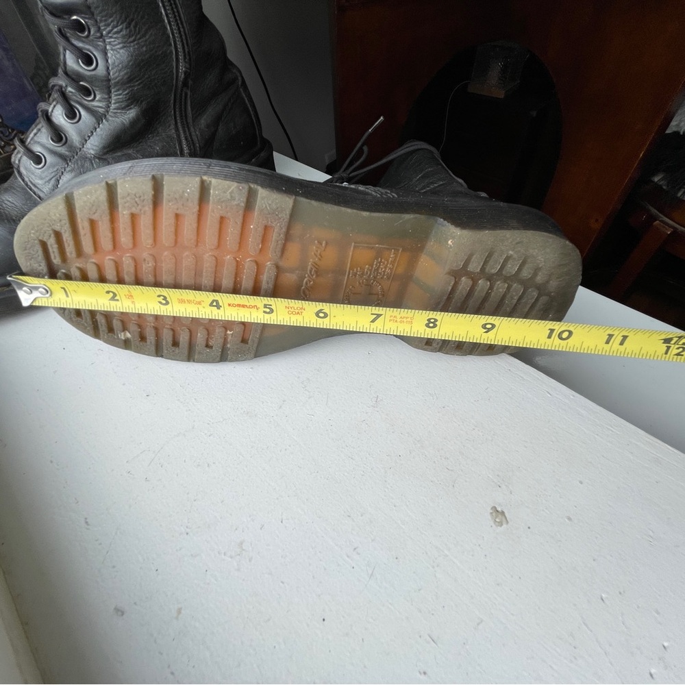 Vintage Dr. Martens Black Boots 1B99 VIRGINIA LEATHER MID CALF 14 hole - Picture 7 of 12